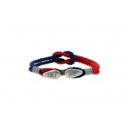 Bollard bracelet Blue-Red silver