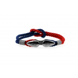 Bollard bracelet Blue-Red Gunmetal