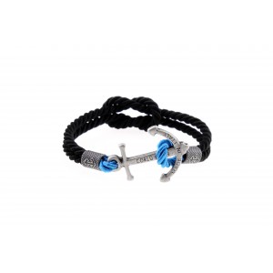 Anchor bracelet Silver Black Shock Blue