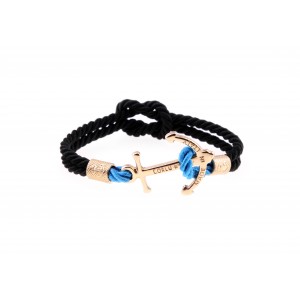 Anchor bracelet Gold Black Shock Blue