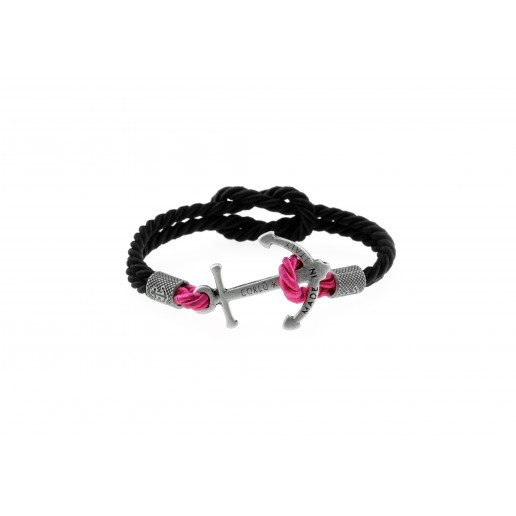 Anchor bracelet Silver Black Shock Fucsia