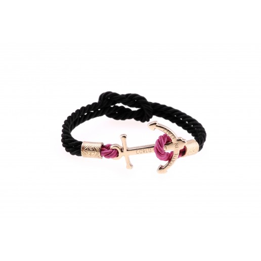Anchor bracelet Gold Black Shock Fucsia