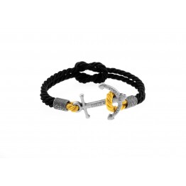 Anchor bracelet Silver Black Shock Yellow