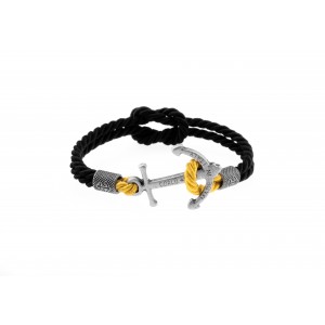 Anchor bracelet Silver Black Shock Yellow