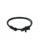 Black cross leather bracelet