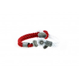 Propeller bracelet Silver Red-White