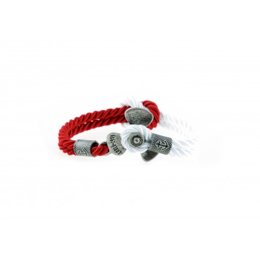 Propeller bracelet Silver Red-White