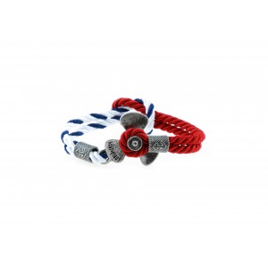 Propeller bracelet Silver White Blue-Red