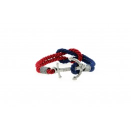 Anchor bracelet Red-Blue Silver