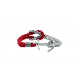 Anchor bracelet Red-Grey Silver