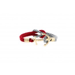 Anchor bracelet Red-Grey Gold