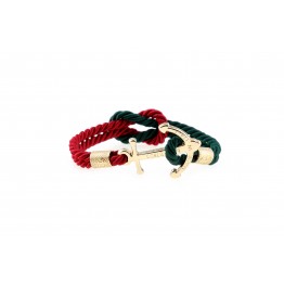 Anchor bracelet Red-Green Gold