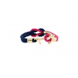 Anchor bracelet Gold Blue-Fucsia
