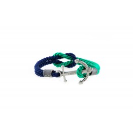 Anchor bracelet Silver Blue-Mint Green