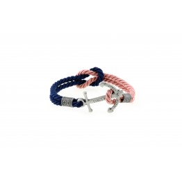 Anchor bracelet Silver Blue-Pink