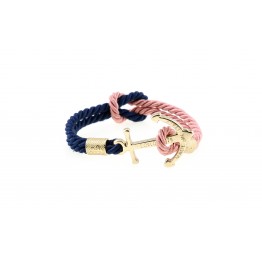 Anchor bracelet Gold Blue-Pink
