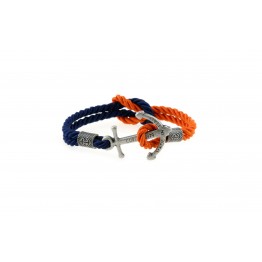 Anchor bracelet Silver Blue-Rust Colour