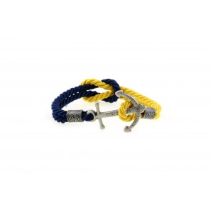 Anchor bracelet Silver Blue-Yellow