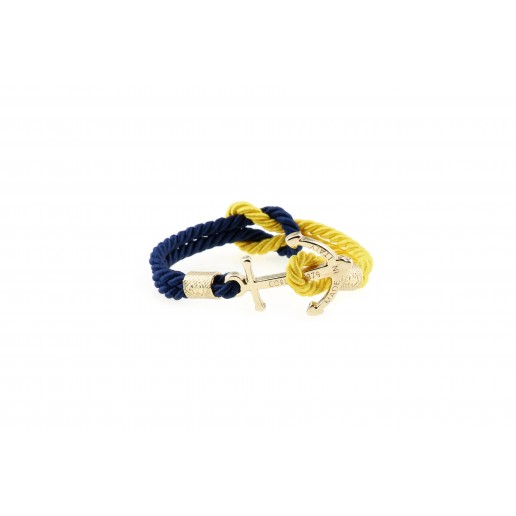 Pulsera Ancla Oro Azul-Amarillo