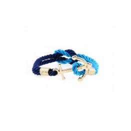 Anchor bracelet Gold Blue-Light Blue
