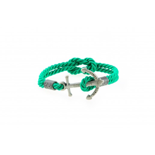 PULSERA ANCLA Plata Verde