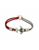 Anchor-Rudder Bracelet Red-Gray