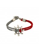 Anchor-Rudder Bracelet Red-Gray