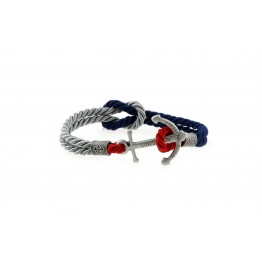 Anchor bracelet Silver Grey-Blue-Red