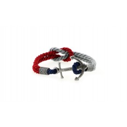 Anchor bracelet Silver Red-Grey-Blu