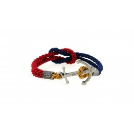 Anchor bracelet Silver Red-Blue-Gold