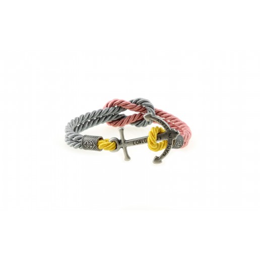 Bracciale ancora Argento Grigio-Rosa-Giallo