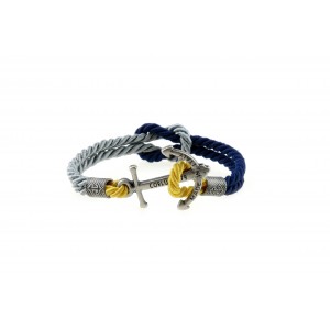 Anchor bracelet Silver Grey-Blue-Yellow