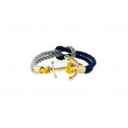 Anchor bracelet Gold Grey-Blue-Yellow