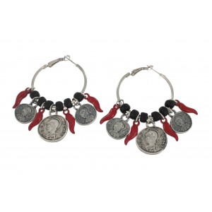 Roman Coins and Croissants Earrings