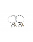 Earrings circle horn-shaped + stirrups