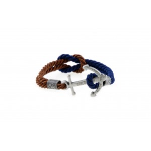 Anchor bracelet Silver Brown-Blue