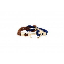 Anchor bracelet Gold Brown-Blue