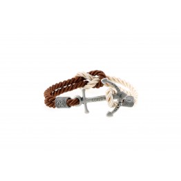 Anchor bracelet Silver Brown-Gold