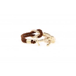 Anchor bracelet Gold Brown-Gold