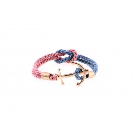 Anchor bracelet Gold Pink-Light Blue