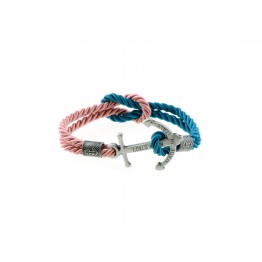 Anchor bracelet Silver Pink-Blue