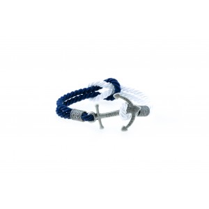 Anchor bracelet Silver Blue-White