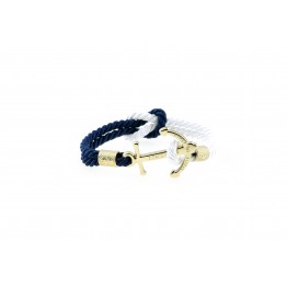 Anchor bracelet Gold Blue-White