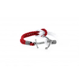 Anchor bracelet Silver Red-White