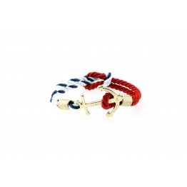 Anchor bracelet Gold White Blue-Red