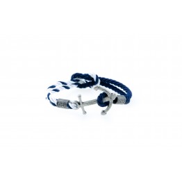 Anchor bracelet Silver White Blue-Blue