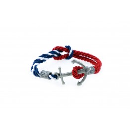 Anchor bracelet Silver Blue White-Red
