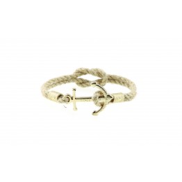 Anchor bracelet Gold Jute