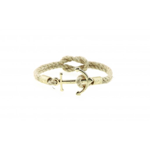 Anchor bracelet Gold Jute