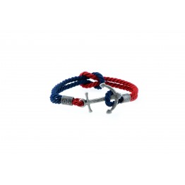 Anchor bracelet Silver Blue-Red
